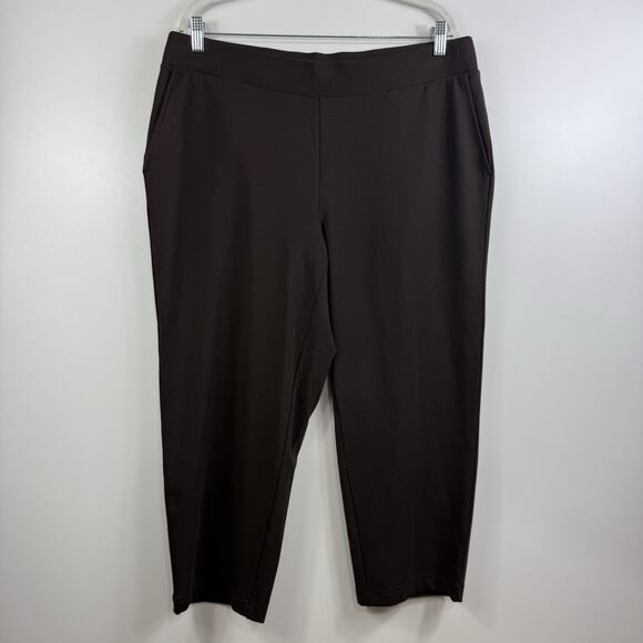 J Jill Pure Jill New Affinity French Terry Slim Crop Pants XL Chocolate Brown - Picture 8 of 10